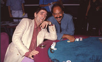 Cheech Marin and Harry Dean Stanton playing poker at Hollywood Park Casino photo print