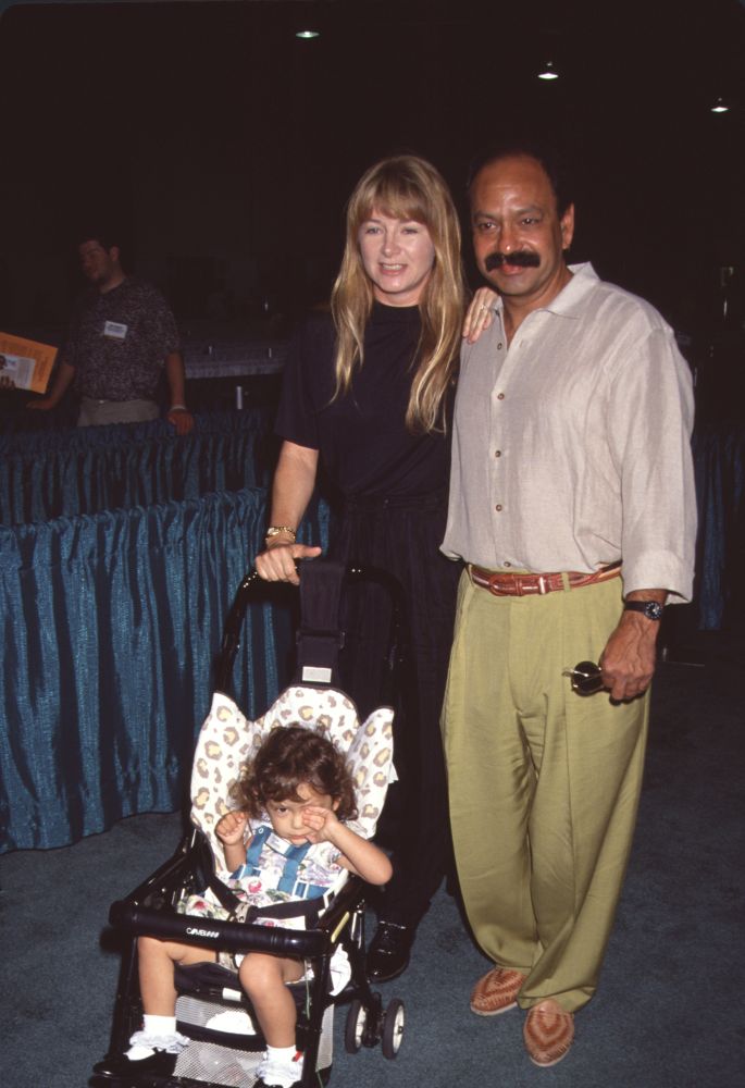 Cheech Marin and Patti with Child In Stroller Photo Print