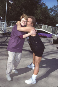 Richard Simmons Hugging Dr. Julie Jones Raisin Shine Workout Photo Print