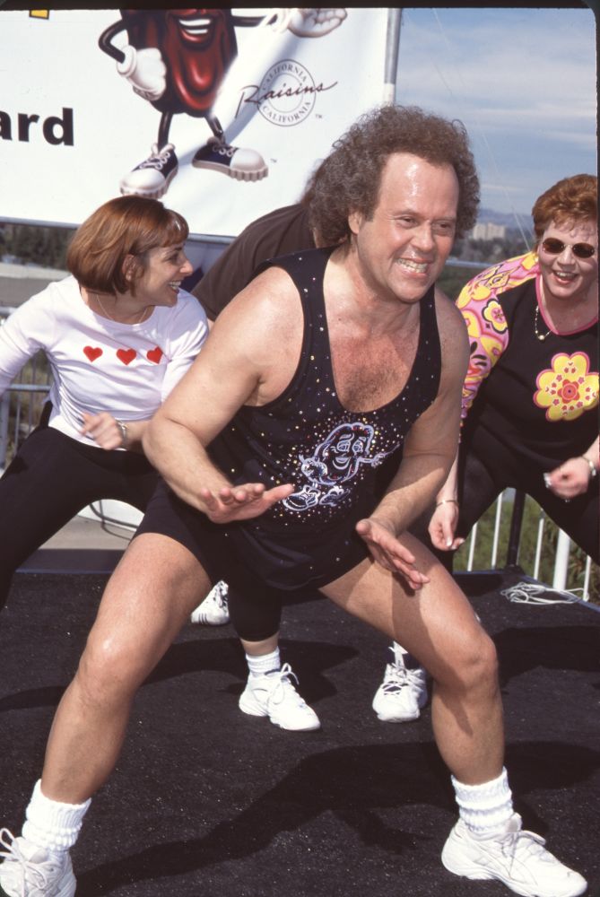 Richard Simmons performing on stage during Raisin Shine Workout photo print.