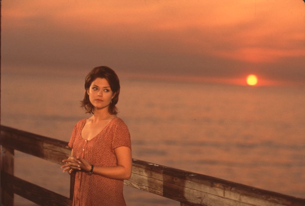 Susan Ward on Pier at Sunset Photo Print