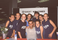 Cameron Mathison with girls team at autograph signing photo print.