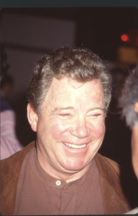 William Shatner closeup photo print in brown shirt and jacket