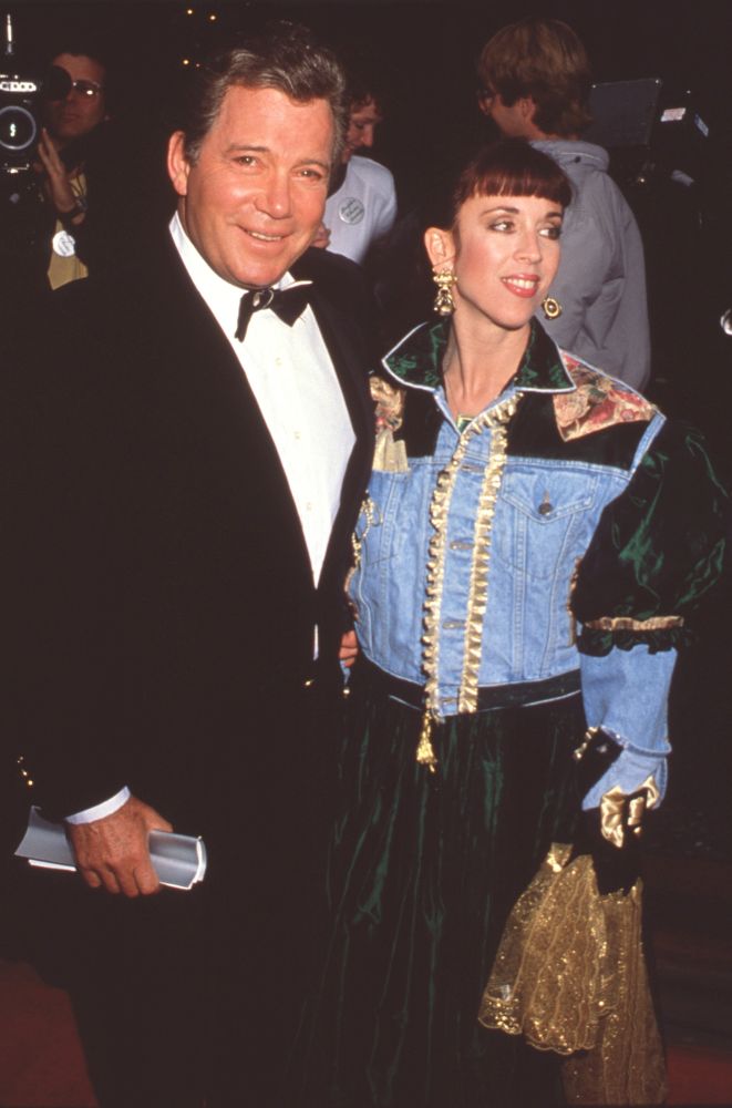 William Shatner and Marcy Lafferty photo print in tuxedo and dress.