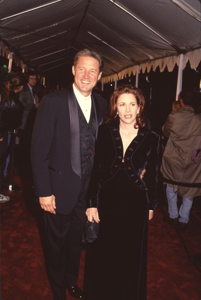 Bruce Boxleitner in tuxedo and Melissa Gilbert in velvet dress at the People’s Choice Awards photo print.
