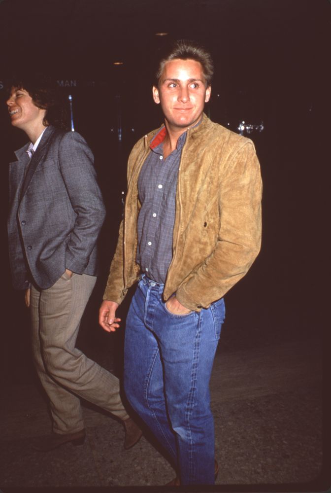 Emilio Estevez photo print in jeans and brown jacket