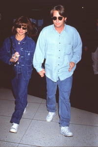 Paula Abdul and Emilio Estevez in denim outfits at LAX photo print.