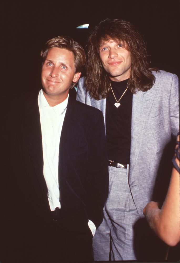 Emilio Estevez and Jon Bon Jovi photo print capturing iconic moment.
