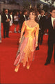 Paula Abdul photo print in orange and multicolored dress, vibrant art for home decor.