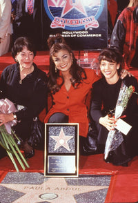 Paula Abdul in front of her Hollywood star with family - photo print