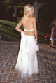 Maeve Quinlan Back View in Long White Skirt and Halter Photo Print
