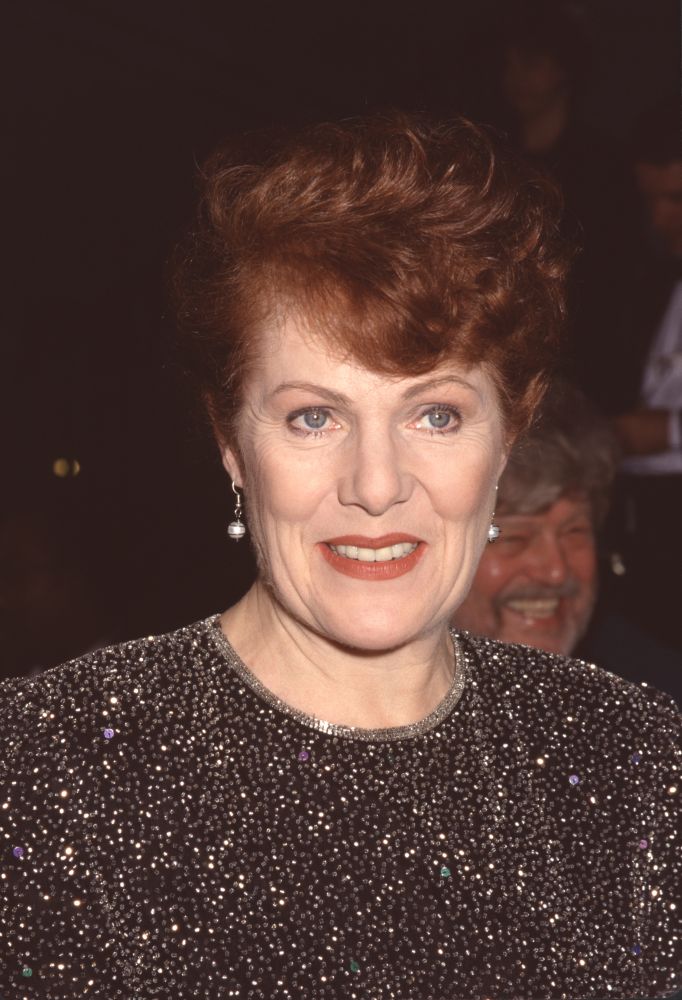 Lynn Redgrave close-up photo print from the 12th Annual Comedy Awards in black and rhinestone top.