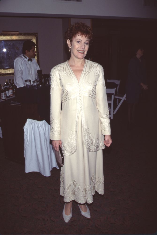 Lynn Redgrave in cream long skirt suit at La Film Critics Awards photo print