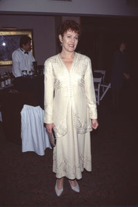 Lynn Redgrave in cream long skirt suit at La Film Critics Awards photo print