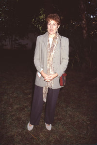 Lynn Redgrave in black pants and gray jacket photo print