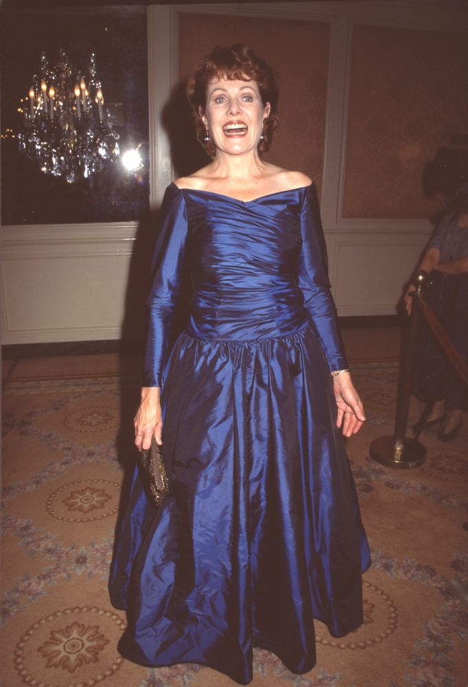 Lynn Redgrave in blue off-shoulder gown at BAFTA Britannia Awards - photo print