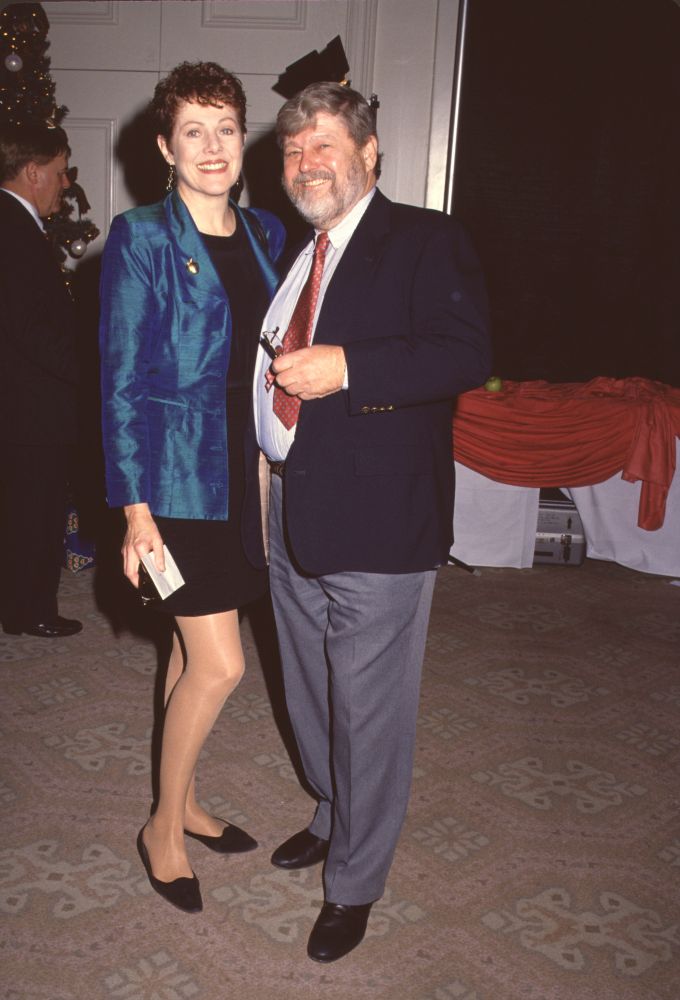 Lynn Redgrave in black mini dress and blue blazer at 54th Golden Apple Awards photo print