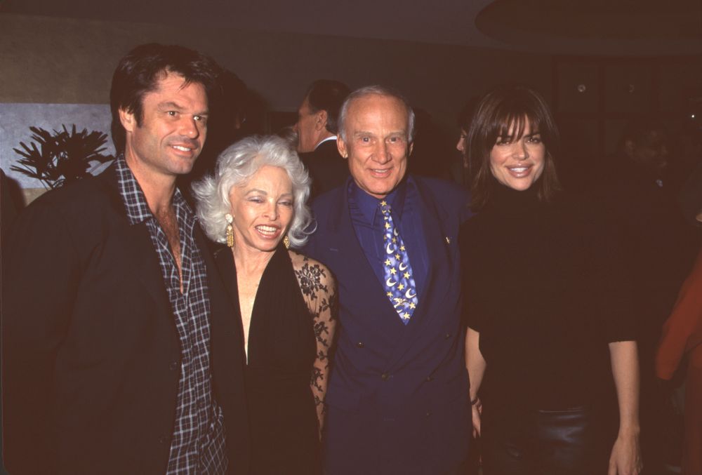 Photo print featuring Harry Hamlin, Lois Aldrin, Buzz Aldrin, and Lisa Rinna at Norby Walters Party.