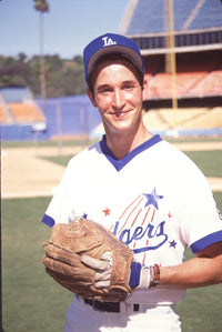 Noah Wyle in Dodgers uniform photo print at Hollywood All Star Game.
