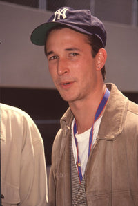 Noah Wyle closeup photo print in tan jacket and NY Yankees hat