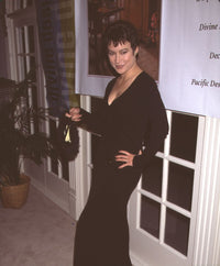 Jennifer Tilly in long black dress at Devign Design Gala photo print