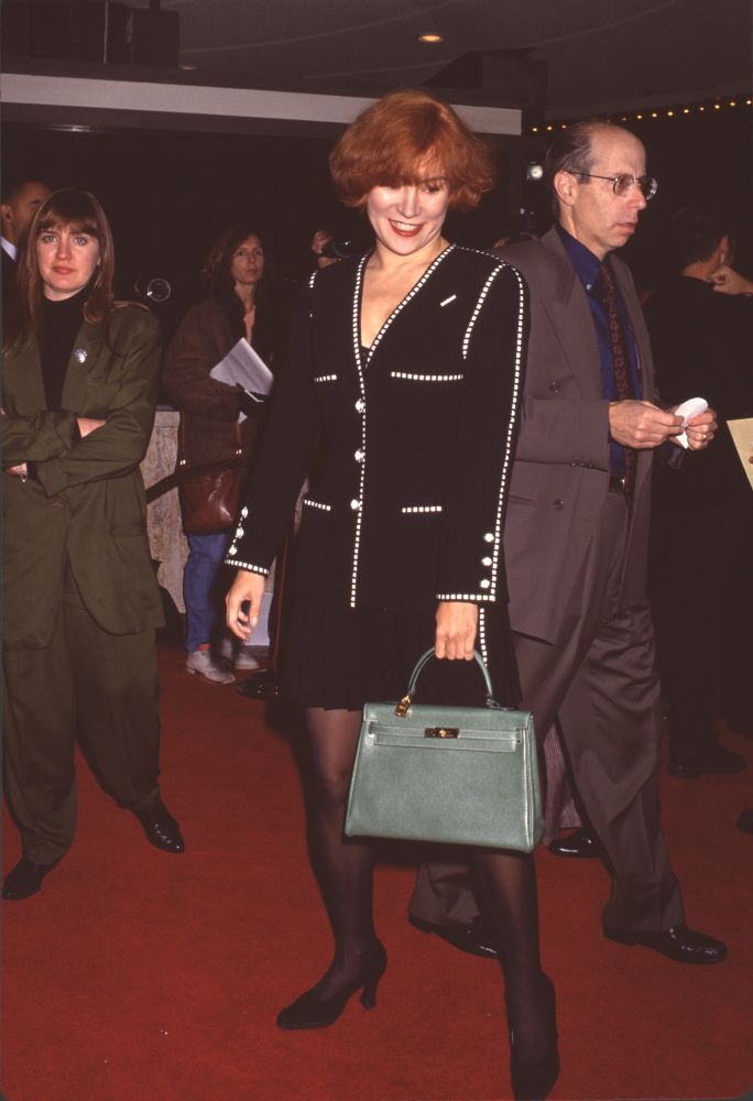 Jennifer Tilly in Black Suit with White Square Trim at Pelican Brief Screening Photo Print