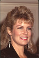 Mary Hart close-up photo print with long silver earrings