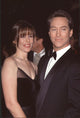 Victoria Post in black velvet and sheer dress with Drake Hogestyn in tuxedo at Soap Opera Digest Awards