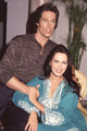 Ronn Moss and Hunter Tylo on set of The Bold and the Beautiful photo print.