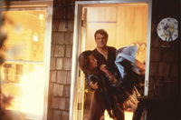 Winsor Harmon carrying Hunter Tylo on set of The Bold and the Beautiful Photo Print