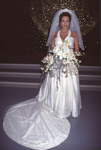 Hunter Tylo in wedding dress on the set of Bold & Beautiful photo print