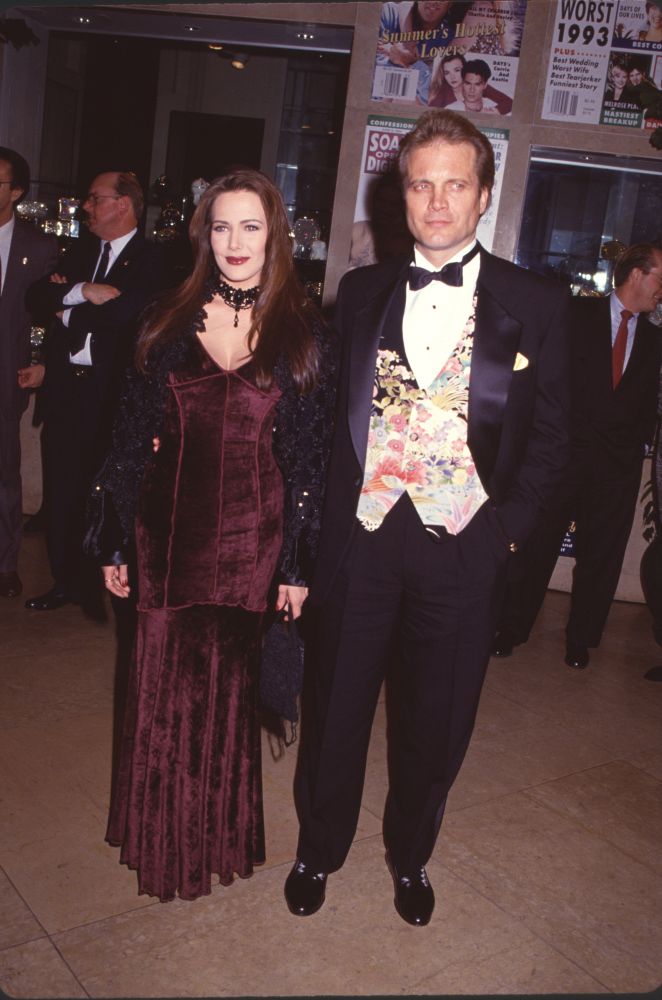 Hunter Tylo in dark velvet dress and Michael Tylo in tuxedo at the 10th Soap Opera Awards photo print.