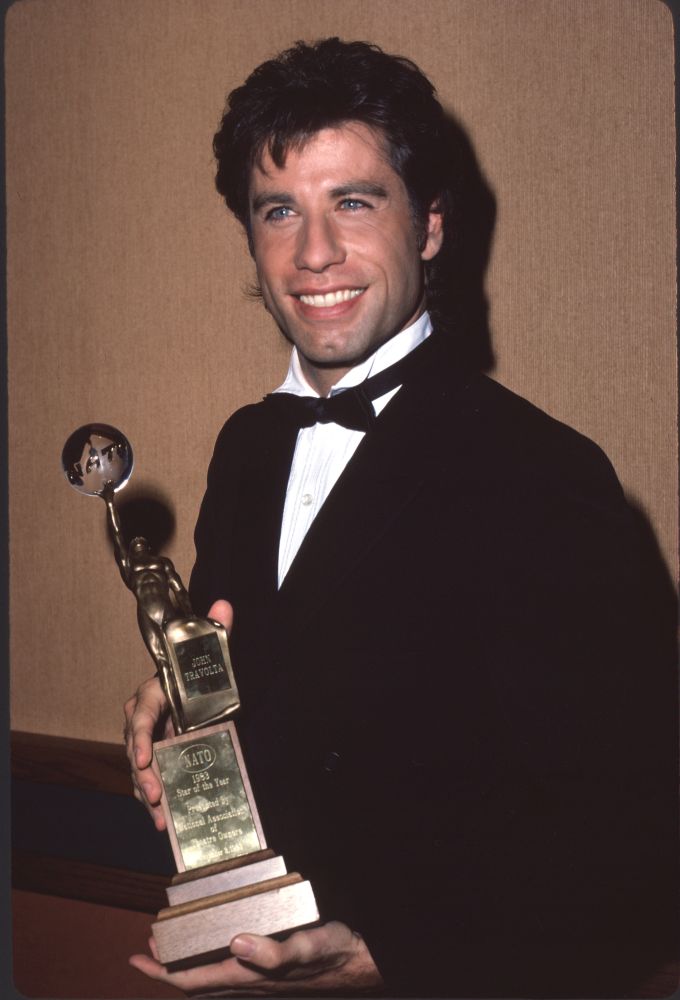 John Travolta Holding NATO Star of the Year Award Photo Print