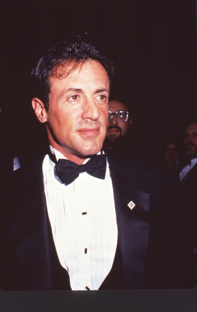 Close-up photo print of Sylvester Stallone in tuxedo at Fire & Ice Ball.