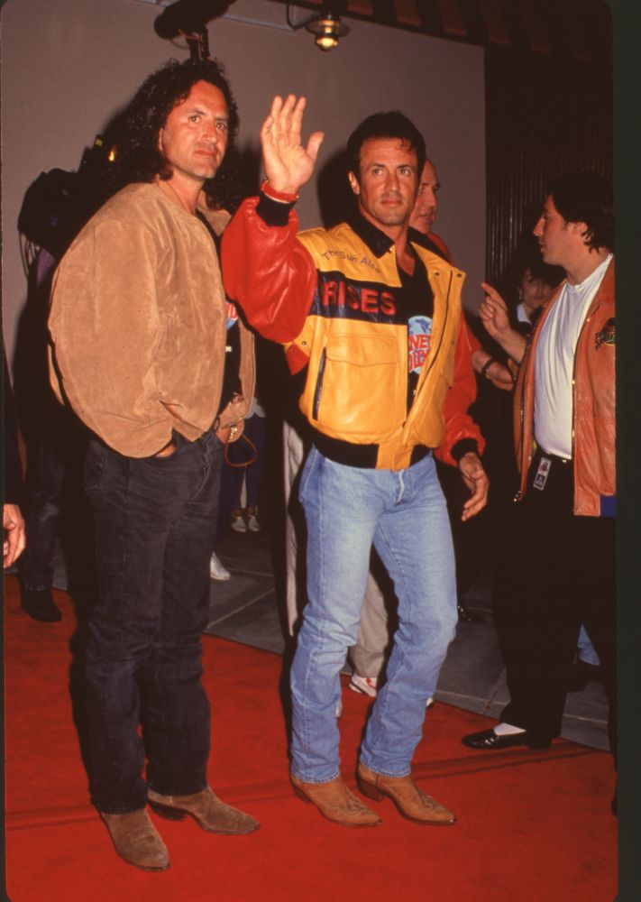Frank Stallone and Sylvester Stallone photo print at Planet Hollywood opening.