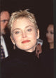 Sharon Stone close-up photo print in black turtleneck at Sphere Premiere