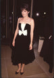 Colleen Dion photo print in strapless black dress with white bow