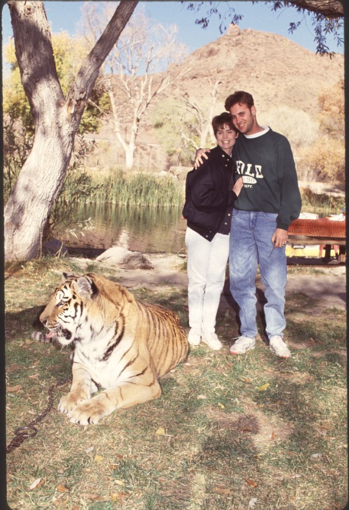 Colleen Dion with Husband Next to Tiger Photo Print