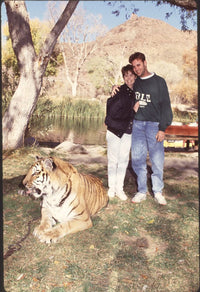 Colleen Dion with Husband Next to Tiger Photo Print