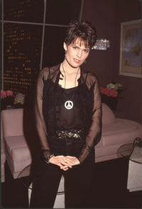 Colleen Dion photo print in black with sheer top, stylish and elegant.