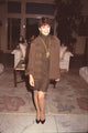 Colleen Dion photo print in brown dress and coat, elegant fashion photography