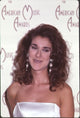 Celine Dion close-up photo print in a white strapless dress