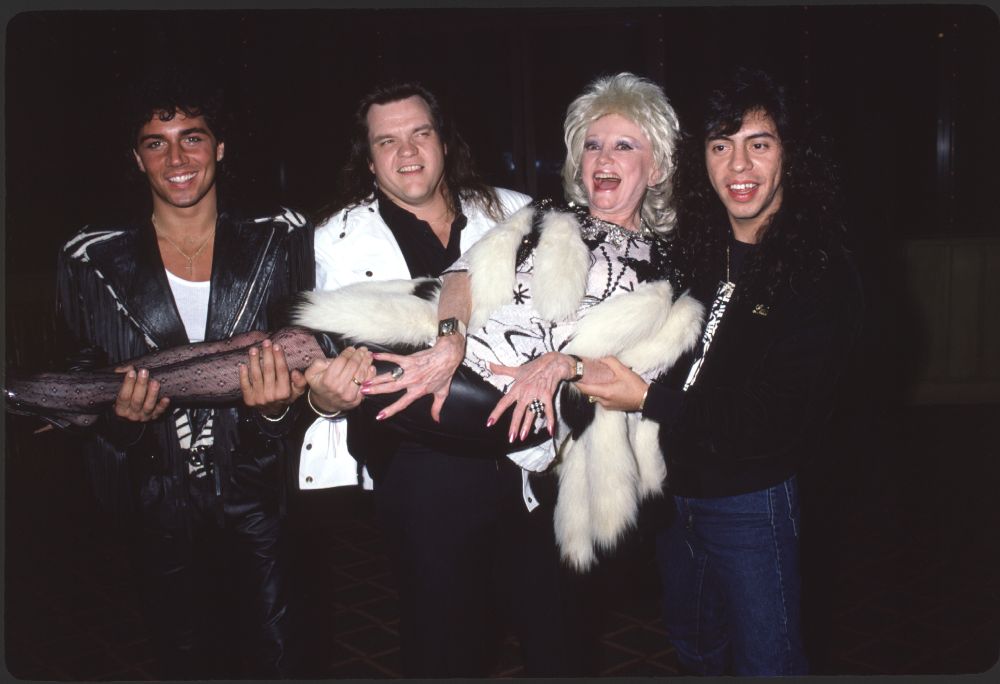 Phyllis Diller with Billy Hufsey, Meatloaf, and Luis Cardenas photo print