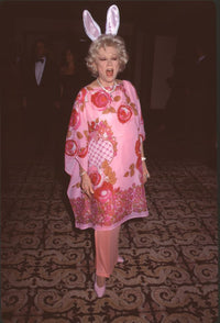 Phyllis Diller photo print in pink outfit with bunny ears at Friars Club Achievement Awards