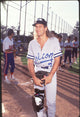 Michael Bolton in baseball uniform during charity softball game photo print.