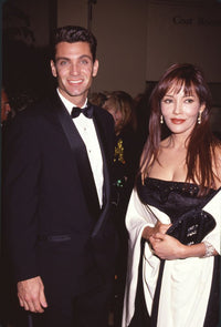 Jeff Griggs in tuxedo and Barbara Carrera in black dress at Field of Dreams Awards photo print