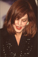 Priscilla Presley close-up photo print in sequin black blazer