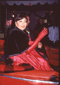 Roseanne Barr riding in a convertible at the Hollywood Christmas Parade photo print.