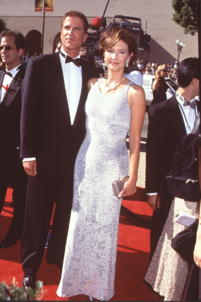 Photo print of Ted Danson in tuxedo with Mary Steenburgen in silver gown at 50th Emmy Awards