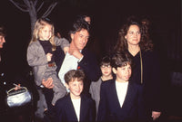 Dustin and Lisa Hoffman with Kids at Toys Premiere Photo Print